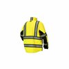 Pyramex Class 3 Waterproof Parka, Fleece Lined, Hi-Vis Lime, Size 4XL RPB3810X4